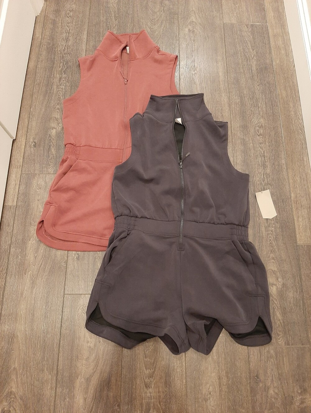 Avia Scubaknit Romper Wild Ginger/Charcoal Sleeveless Zip Up XL 16/18 NWT Bundle